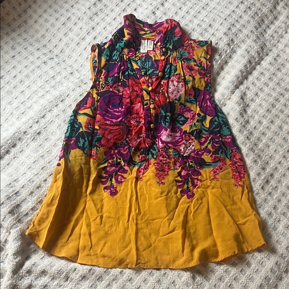 Anthropologie Vibrant Floral Sleeveless Blouse - Multicolor - Picture 3 of 7